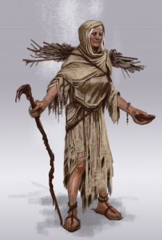 Beggar Female concept art from The Elder Scrolls V: Skyrim by Adam Adamowicz