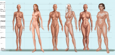Body Types Female concept art from The Elder Scrolls V: Skyrim by Adam Adamowicz
