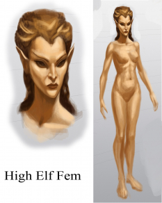 High Elf Female concept art from The Elder Scrolls V: Skyrim by Adam Adamowicz