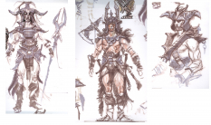 Unfinished Nord Sketch concept art from The Elder Scrolls V: Skyrim by Adam Adamowicz