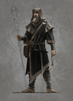 Concept art of Male Mage Robes from The Elder Scrolls V: Skyrim by Ray Lederer