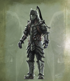 Concept art of Orc Armor from The Elder Scrolls V: Skyrim by Ray Lederer