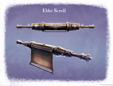 Concept art of The Elder Scroll from The Elder Scrolls V: Skyrim by Ray Lederer