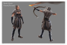 Concept art of Female Bandit from The Elder Scrolls V: Skyrim by Ray Lederer