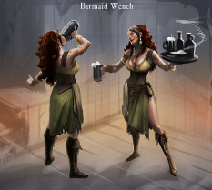 Concept art of Barmaid from The Elder Scrolls V: Skyrim by Ray Lederer