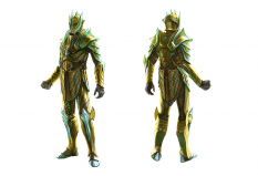 Concept art of Male Glass Armor from The Elder Scrolls V: Skyrim by Ray Lederer