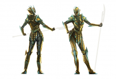 Concept art of Female Glass Armor from The Elder Scrolls V: Skyrim by Ray Lederer