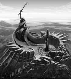 Concept art of Boethia from The Elder Scrolls V: Skyrim by Ray Lederer