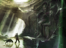 Concept art of Mehrunes Dagon from The Elder Scrolls V: Skyrim by Ray Lederer