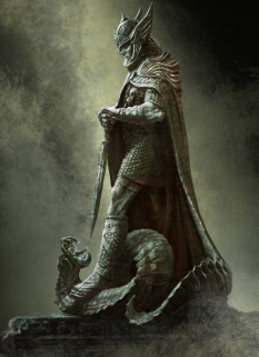 Concept art of Shrine of Talos from The Elder Scrolls V: Skyrim by Ray Lederer