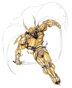 Concept art of Goldor from the video game Final Fantasy Iii by Yoshitaka Amano