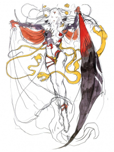 Concept art of Cloud Of Darkness from the video game Final Fantasy Iii by Yoshitaka Amano