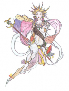 Concept art of Cloud Of Darkness 2 from the video game Final Fantasy Iii by Yoshitaka Amano