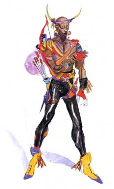 Concept art of Desch 2 from the video game Final Fantasy Iii by Yoshitaka Amano