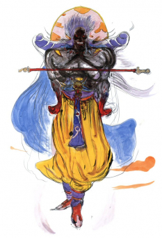 Concept art of Xande 2 from the video game Final Fantasy Iii by Yoshitaka Amano