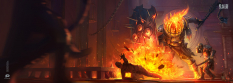 Concept art of Fire Golem from the video game Raid: Shadow Legends