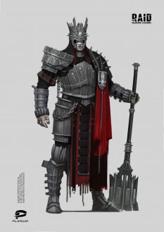 Concept art of Raid King Apocalipse from the video game Raid: Shadow Legends by Denis Rybchak$ArtStation^https://www.artstation.com/denry
