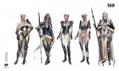 Concept art of High Elves from the video game Raid: Shadow Legends by Tetyana Dudar$ArtStation^https://www.artstation.com/maileentyan