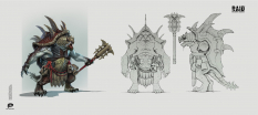 Concept art of Krisk The Ageless from the video game Raid: Shadow Legends by Denis Rybchak$ArtStation^https://www.artstation.com/denry