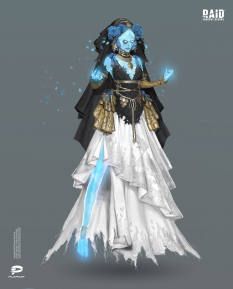 Concept art of Siphi The Lost Bride from the video game Raid: Shadow Legends by Eugene Postebaylo$ArtStation^https://www.artstation.com/j0nny_theone