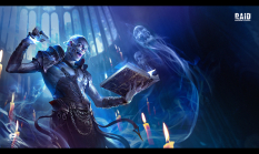 Concept art of Necromancer Casting Spell from the video game Raid: Shadow Legends by Elizaveta Nahurna
