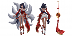 Concept art of Ahri from the video game Legends Of Runeterra by Sixmorevodka and Gerald Parel and Jelena Kevic Djurdjevic