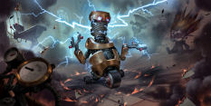 Concept art of All In 1 Wrenchbot from the video game Legends Of Runeterra by Sixmorevodka and Michal Ivan