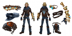 Concept art of Ezreal from the video game Legends Of Runeterra by Sixmorevodka and Gerald Parel and Jelena Kevic Djurdjevic