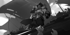 Concept art of Gangplank 01 Sketch from the video game Legends Of Runeterra by Sixmorevodka and William Gist