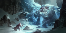 Concept art of Hibernating Yeti from the video game Legends Of Runeterra by Sixmorevodka and Michal Ivan