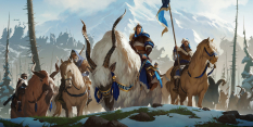 Concept art of Icevale Riders from the video game Legends Of Runeterra by Sixmorevodka and Marko Djurdjevic and Gerald Parel and Monika Palosz