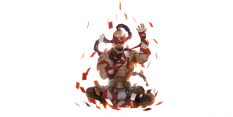 Concept art of Lee Sin from the video game Legends Of Runeterra by Sixmorevodka and Claudiu Antoniu Magherusan and Willam Gist