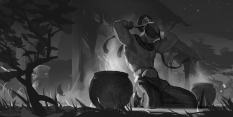 Concept art of Lee Sin Sketch from the video game Legends Of Runeterra by Sixmorevodka and Maki Planas Mata and Claudiu Antoniu Magherusan