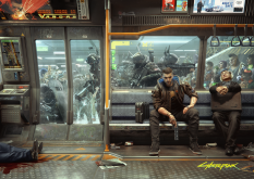 Concept art of Metro from the video game Cyberpunk 2077