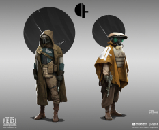 Concept art of Bounty Hunters Exploration from the video game Star Wars Jedi Fallen Order by Theo Stylianides