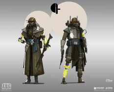 Concept art of Bounty Hunters Exploration from the video game Star Wars Jedi Fallen Order by Theo Stylianides
