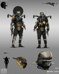 Concept art of Haxion Brood Bounty Hunters from the video game Star Wars Jedi Fallen Order by Theo Stylianides