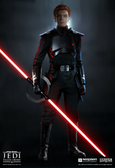 Concept art of Inquisitor Cal from the video game Star Wars Jedi Fallen Order by Jordan Lamarre Wan