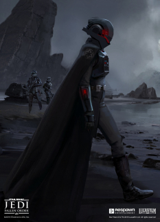 Concept art of Inquisitor Second Sister from the video game Star Wars Jedi Fallen Order by Jordan Lamarre Wan