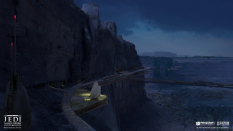 Concept art of Bracca Canyon Railway from the video game Star Wars Jedi Fallen Order by Bruno Werneck