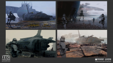 Concept art of Bracca Ship Breaking Yard from the video game Star Wars Jedi Fallen Order by Bruno Werneck
