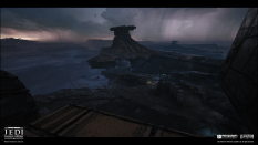 Concept art of Bracca Worksite from the video game Star Wars Jedi Fallen Order by Bruno Werneck