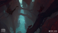 Concept art of Dathomir Water Caves from the video game Star Wars Jedi Fallen Order by Bruno Werneck