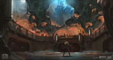 Concept art of Erdo Eris Arena from the video game Star Wars Jedi Fallen Order by Gabriel Yeganyan