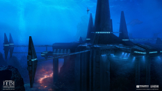 Concept art of Inquisitorius Fortress Exterior from the video game Star Wars Jedi Fallen Order by Jean Francois Rey