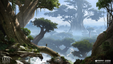 Concept art of Kashyyyk from the video game Star Wars Jedi Fallen Order by Jean Francois Rey