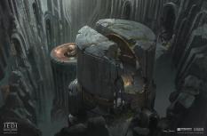 Concept art of Temple Of Eilram Main Hall from the video game Star Wars Jedi Fallen Order by Gabriel Yeganyan