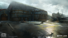 Concept art of Zeffo Landing Pad from the video game Star Wars Jedi Fallen Order by Bruno Werneck