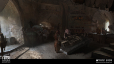 Concept art of Zeffo Repair Shop from the video game Star Wars Jedi Fallen Order by Bruno Werneck