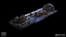 Concept art of Bracca Hover Barge from the video game Star Wars Jedi Fallen Order by Bruno Werneck